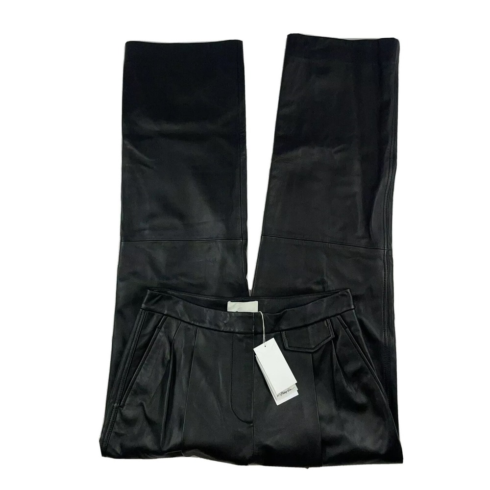 3.1 Phillip Lim Womens Full Length Leather‎ Pant Black Size 4 F191-5448CNL NWT